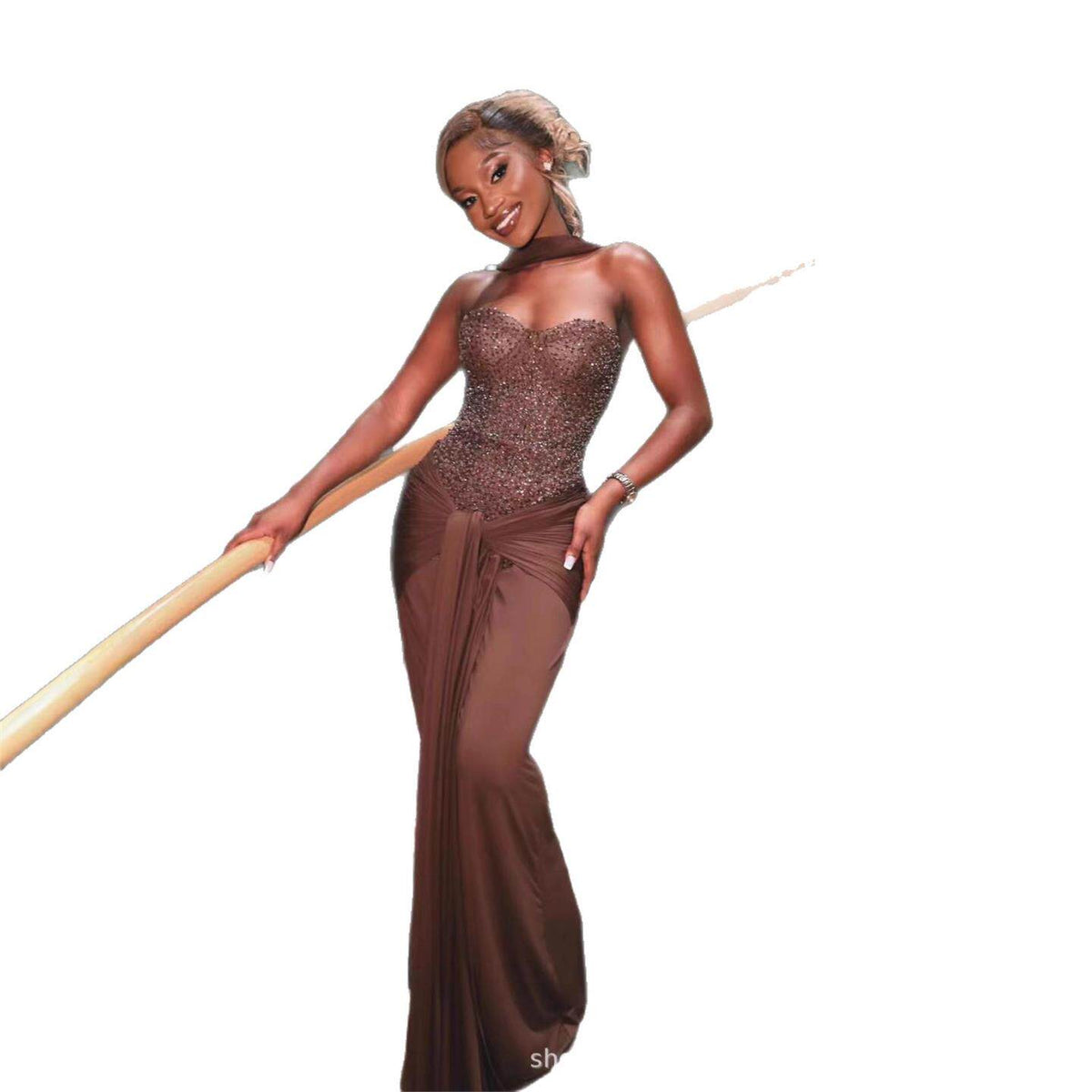 Robe de soirée moulante à sequins bustier, Preencess