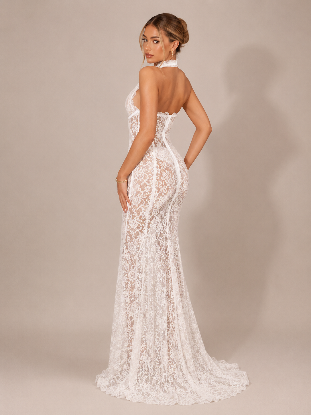 Robe Longue Blanche Élégante, Preencess