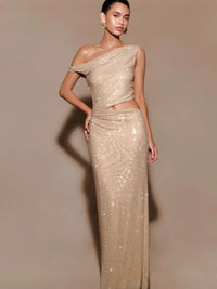 Robe sirène à strass épaules dénudées, Preencess