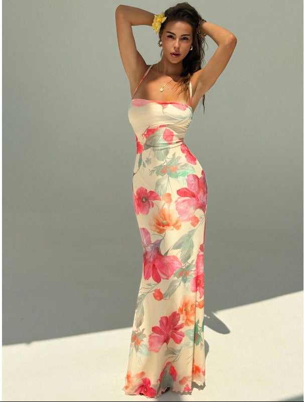 Robe Longue Sirène Dos Nu à Bretelles, Preencess