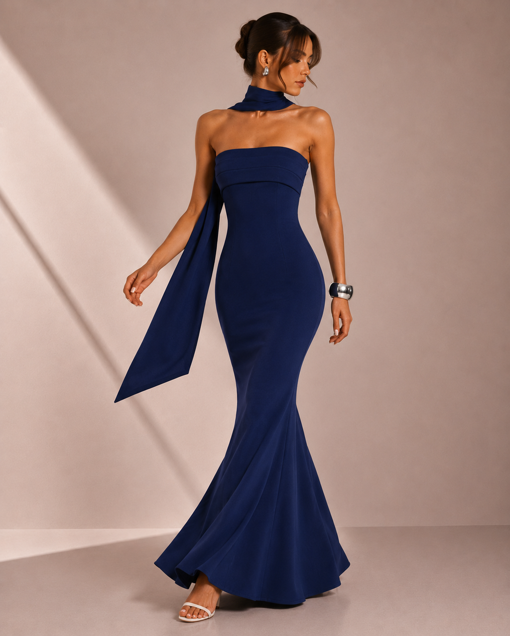 Robe Longue Bustier Taille Haute à Jupe Sirène, Preencess