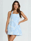 Robe Mini Patineuse Fleurie Sans Manches, Preencess